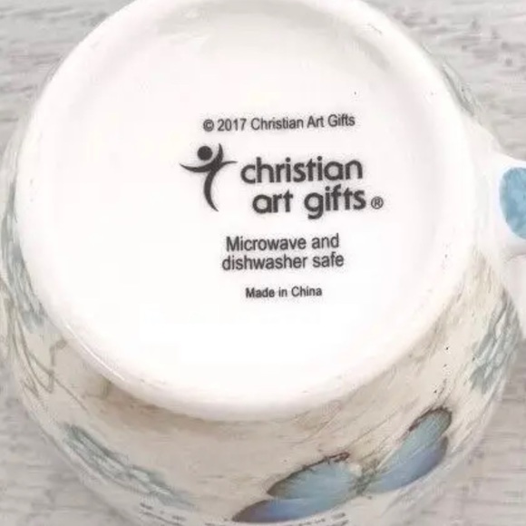 Christian Art Gifts Scripture Butterfly Mug “It Is By Grace You Have Been Saved” - Picture 4 of 9